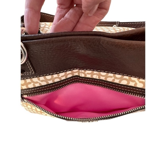 Coach Penelope Op Art Brown Leather Coated Canvas Purse - Picture 3 of 16